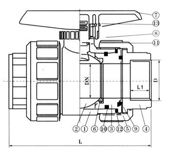 Q61F-10S焊接塑料球阀
