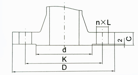 CLASS150LB ASEM钢制管法兰连接尺寸