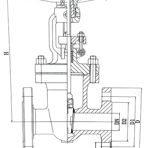 4种法兰闸阀结构示意图