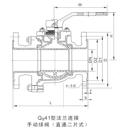 Q41F46衬氟球阀