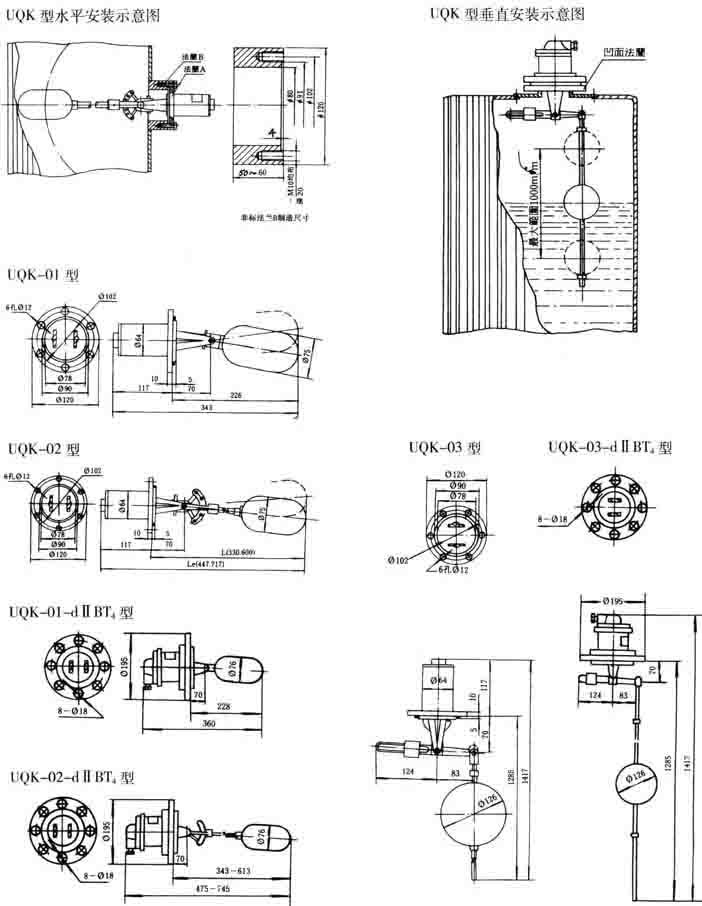 UQK-01、UQK-02、UQK-03型液位控制器