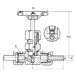 J23W外螺纹针型阀 - 浙江飞球流体控制有限公司
